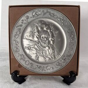 Hallmark 1988 Mary Hamilton Fine Pewter Collector Plate Night Before Christmas